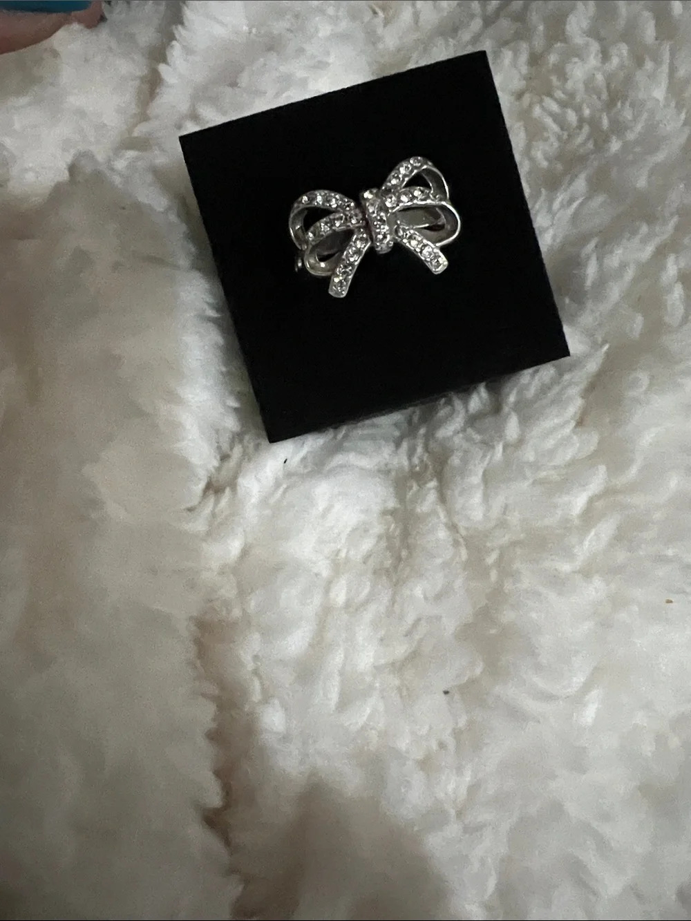 Brighton Silver Bow Ring, purse, necklace .with Clear Rhinestones